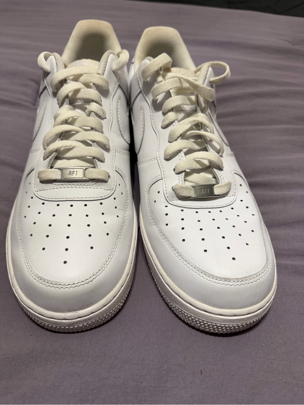 Nike Men's White Low-Top Sneakers Air Force 1 triple white
